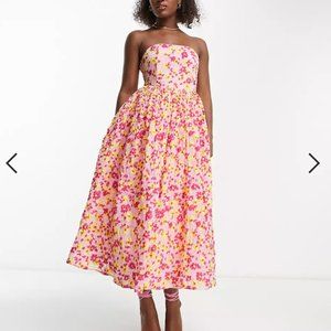 Maya floral tutti frutti midi dress in pink